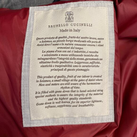 BRUNELLO CUCINELLI Size XL Grey Heather Wool Padded Buttoned Vest - Picture 5 of 10